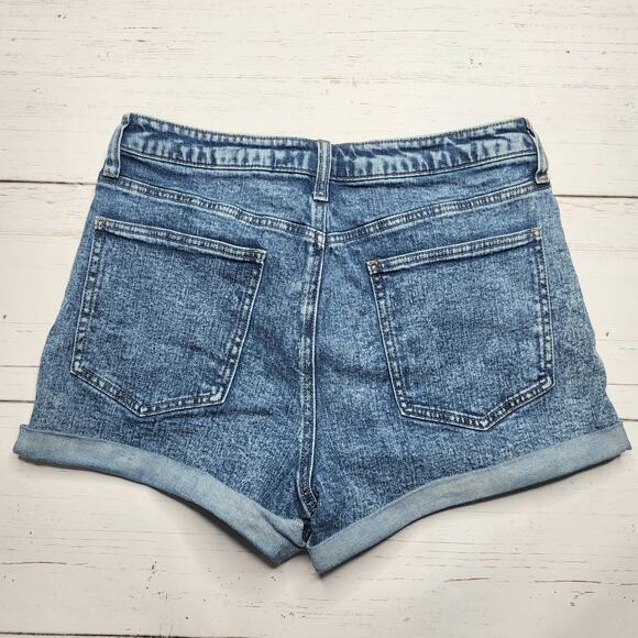 Tgla Francesca's Acid Wash Denim Jean Shorts Fixed Roll Hem Y2K 90s Size 30 - Picture 2 of 8